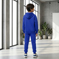 Boys Dark Blue K-Pop Fever Graphics Hoodie With Jogger Co-ord Sets Sets