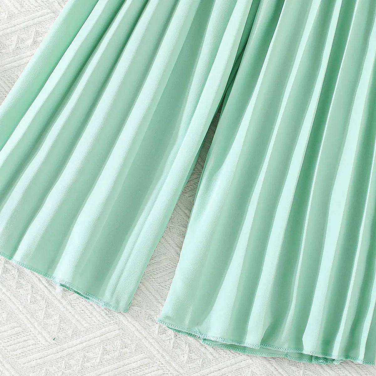 Girls Mint Green Sleeveless Blazer Top With Pleated Flared Pant Co-ord Sets Sets