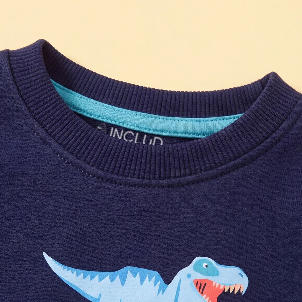 Boys Navy Blue Graphic Long Sleeve Sweatshirt Sweatshirts & Hoodies