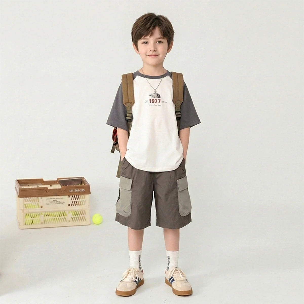 Boys Brown Elasticated Waist Shorts with Contrast Flap Pockets Shorts Brown 3-4 Y