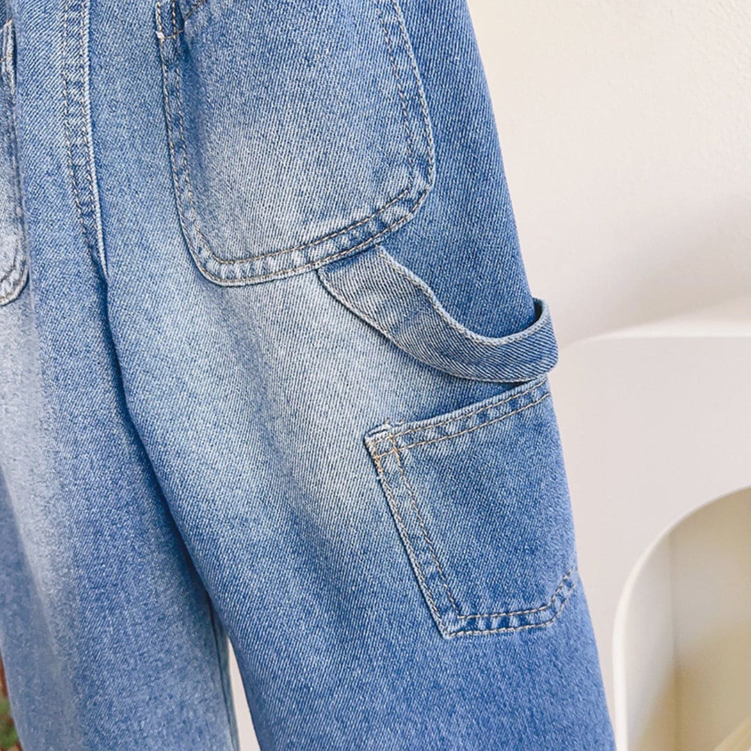 Girls Wide Leg Faded Denims Jeans   
