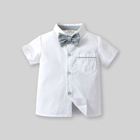 Boys Short Sleeve Shirt With Suspender Short Set 2 pc. Sets   