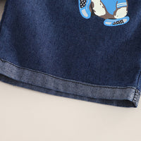 Boys Light Brown Dollhouse Printed T-Shirt With Denim Shorts Set 2 pc. Sets
