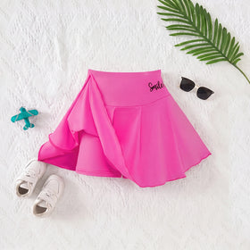 Girls Multicolor Bow Print Pleated Skorts Pack Of 3 Skirts