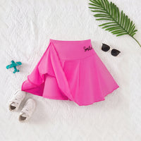 Girls Multicolor Bow Print Pleated Skorts Pack Of 3 Skirts