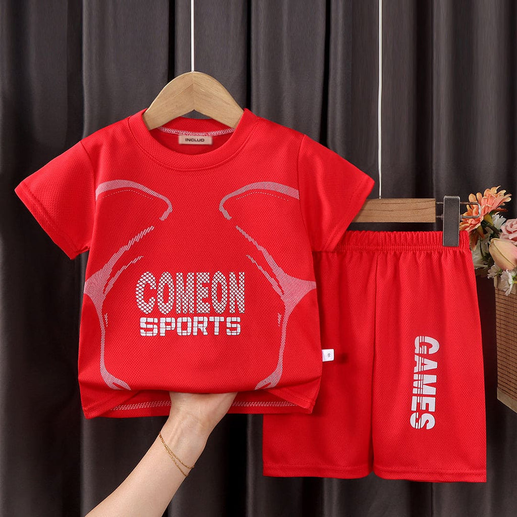 Boys Quick Dry Sports T-Shirt With Shorts Set