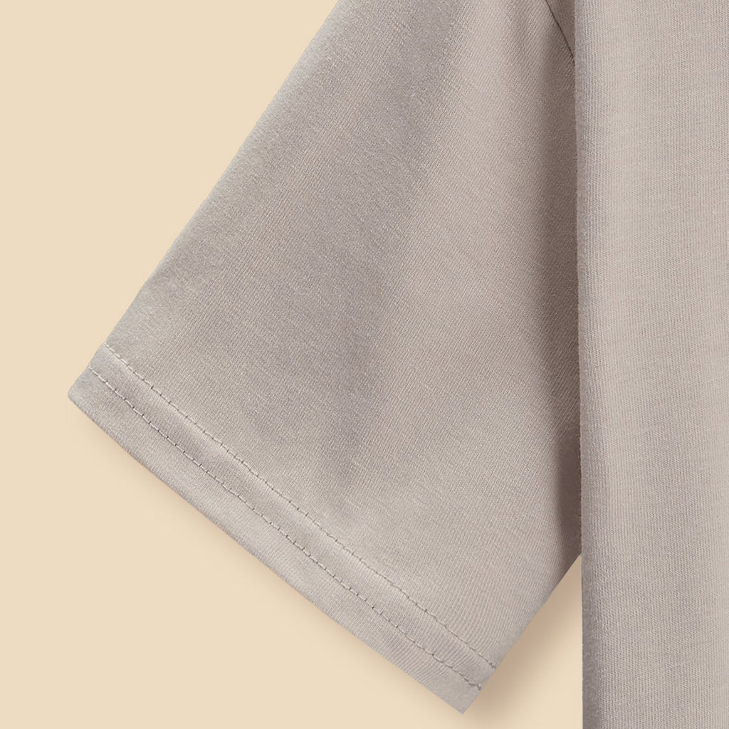 Boys Grey Solid Short Sleeves T-Shirt Tshirts