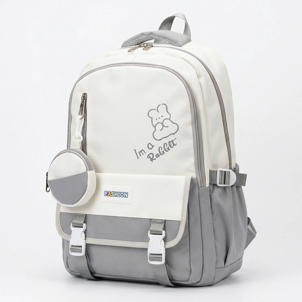 Kids Grey Rabbit Multi-Pocket School Backpack Trending Accessories Grey Onesize