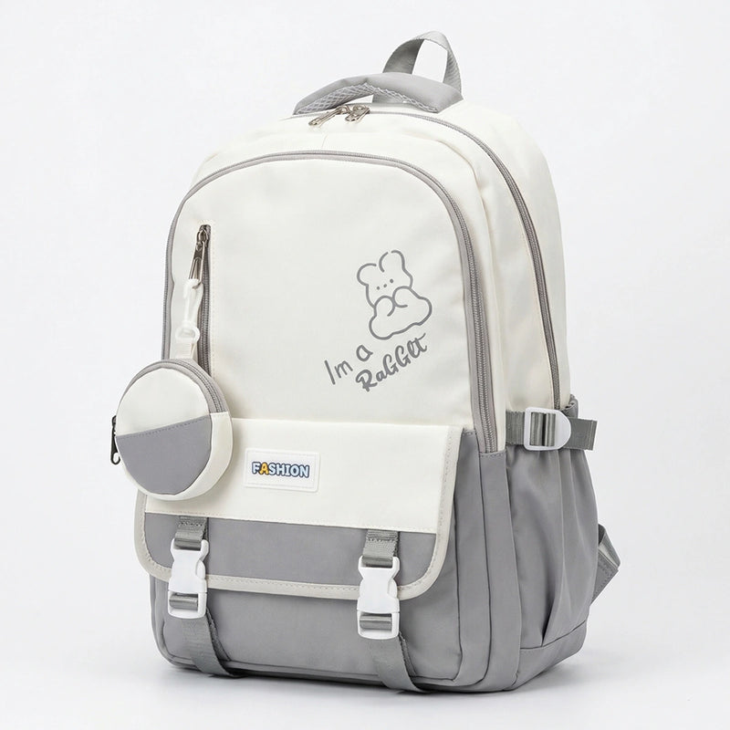 Kids Grey Rabbit Multi-Pocket School Backpack Trending Accessories Grey Onesize
