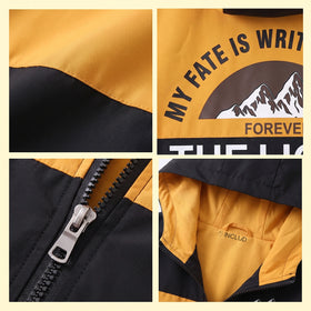 Boys Yellow Colourblocked Zip-Up Hooded Jacket Coats & Jackets