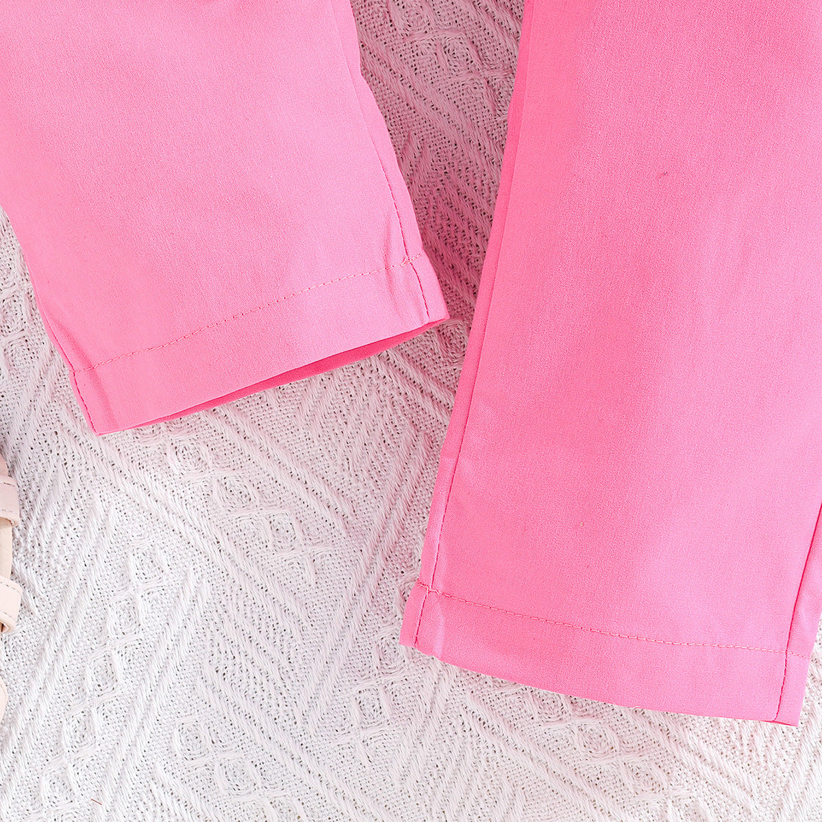 Girls Fuchsia Puff Sleeves Summer Blazer With Trouser Set 2 pc. Sets