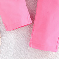 Girls Fuchsia Puff Sleeves Summer Blazer With Trouser Set 2 pc. Sets