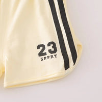 Boys Off White Typographic Printed Raglan Sleeve T-Shirt With Elasticated Shorts Sets 2 pc. Sets