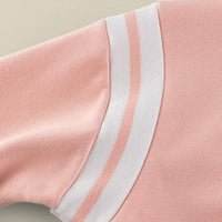 Girls Pink Motif Print Sweatshirt with Joggers Set Sets