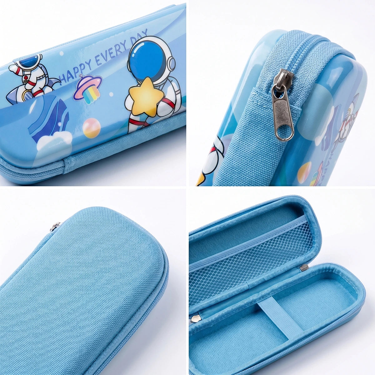 Astronaut Pencil Case -Light Blue 3D Space Gear for Kids Trending Accessories