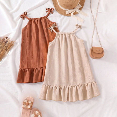 Girls Multicolor Textured Sleeveless A-Line Dress Pack Of 2 Casual Dresses