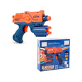 Blue and orange Blaze Fire toy gun with ten soft foam bullets