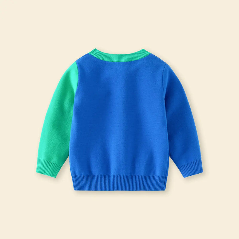 Boys Blue Long Sleeve Excavator Jacquard Sweater Sweaters & Cardigans