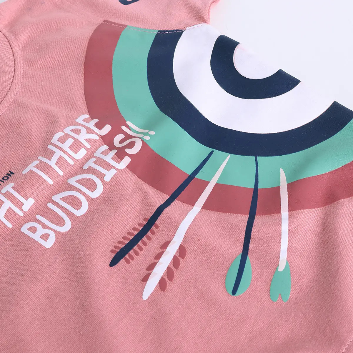 Boys Pink Graphic Short Sleeve T-shirts With Elasticated Shorts Sets Sets