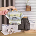 Boys Sage Green Headphone Graphic Printed Short Sleeve T-Shirt With Shorts Sets 2 pc. Sets Green 1-2 Y