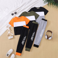 Boys Multicolor Short Sleeve T-Shirt With Pants Set ( Pack Of 3 ) 2 pc. Sets Multicolor 3-4 Y