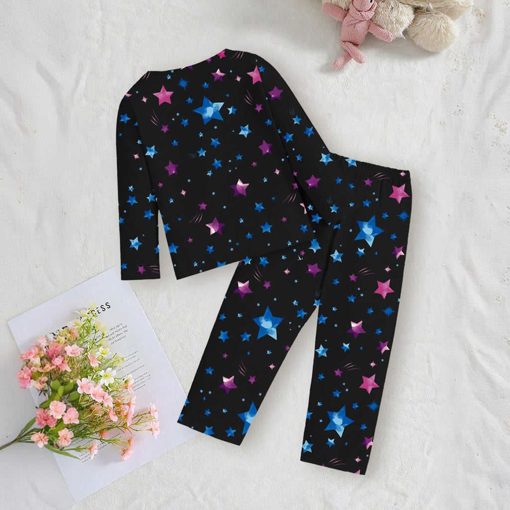Girls Black Unicorn Printed Glow in the Dark T-Shirt & Pajama Winter Set 2 pc. Sets