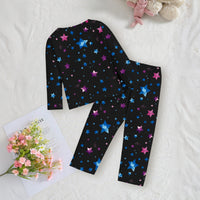 Girls Black Unicorn Printed Glow in the Dark T-Shirt & Pajama Winter Set 2 pc. Sets