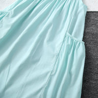 Girls Aqua Blue Solid Sleeveless A-Line Dress with Pockets Casual Dresses