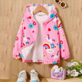 Girls Pink Unicorn Hooded Zipper Fleece Jacket Coats & Jackets Pink 3-4 Y