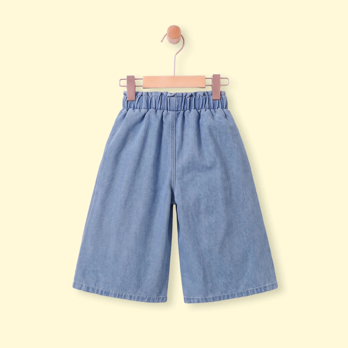 Girls Blue Floral Embroidered Relaxed Fit Denim Pants Pants