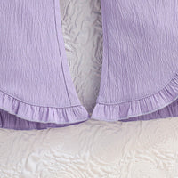 Girls Purple Textured One Shoulder Top With Flared Hem Pants Set 2 pc. Sets