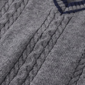 Boys Dark Grey Cable Knit Sleeveless Sweater Vest Sweaters & Cardigans