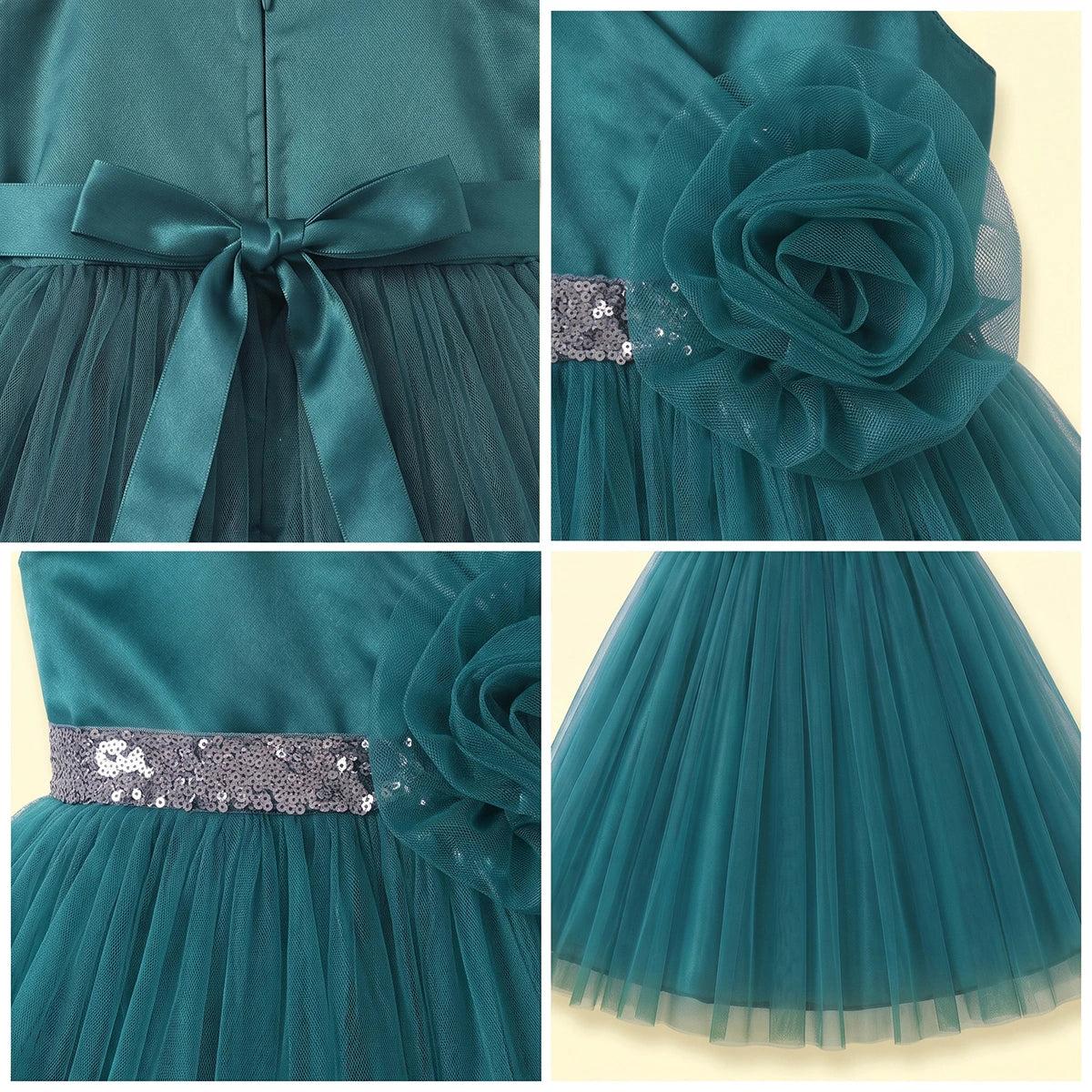 Girls Green Sleeveless Party Gown Party Dresses