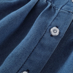 Girls Blue Flutter Sleeve Light Wash Denim A-Line Dress Casual Dresses