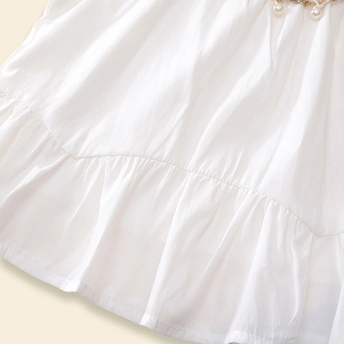 Girls White Sleeveless Peplum Top with Embellished Neckline & Pants Sets Sets