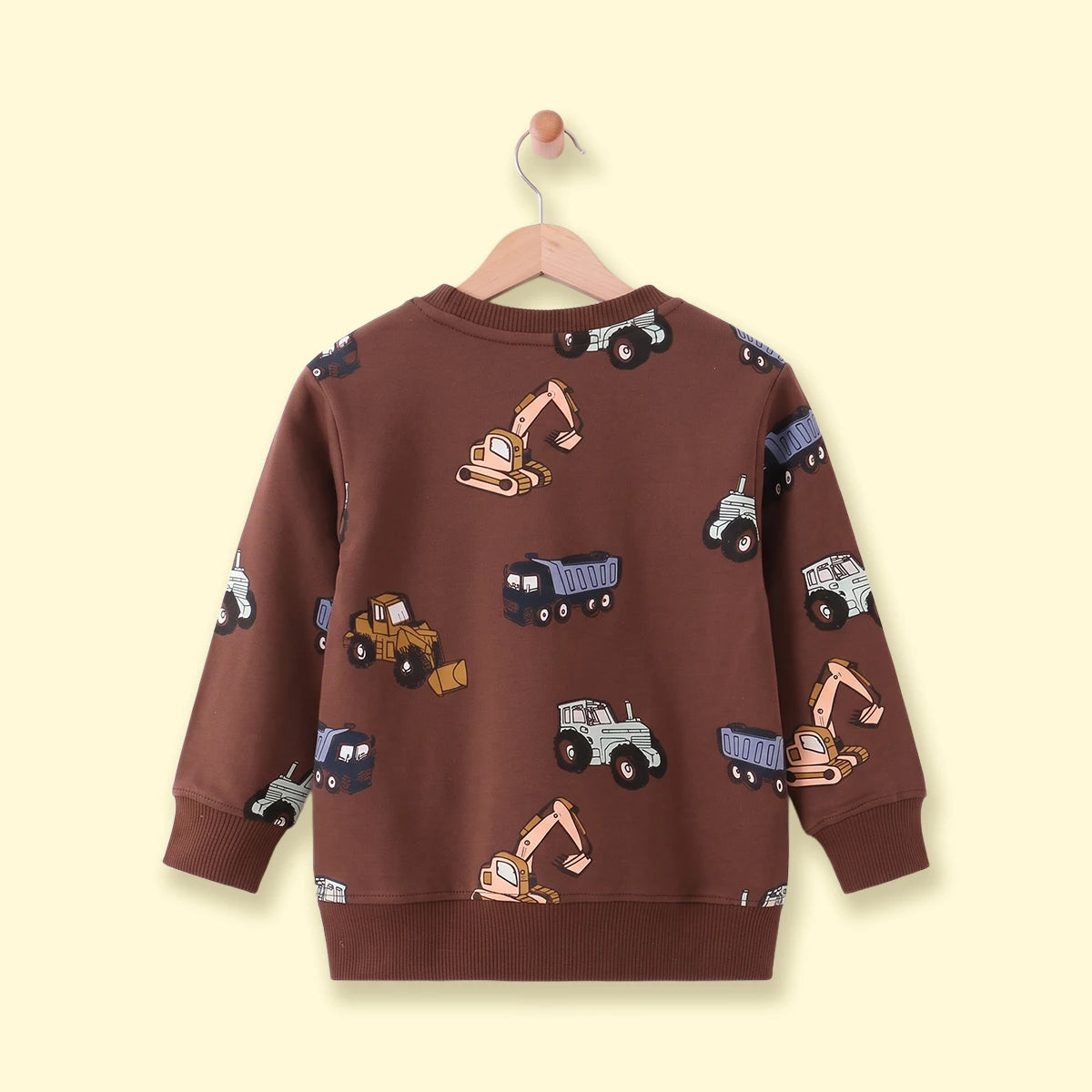 Boys Brown Graphic Long Sleeve Sweatshirt Sweatshirts & Hoodies