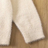 Boys Apricot Sweater With Self-Design Reindeer Pattern Sweaters & Cardigans