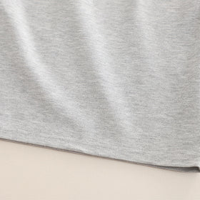 Boys Grey Solid Short Sleeves Contrast Piping T-Shirt With Shorts Set 2 pc. Sets