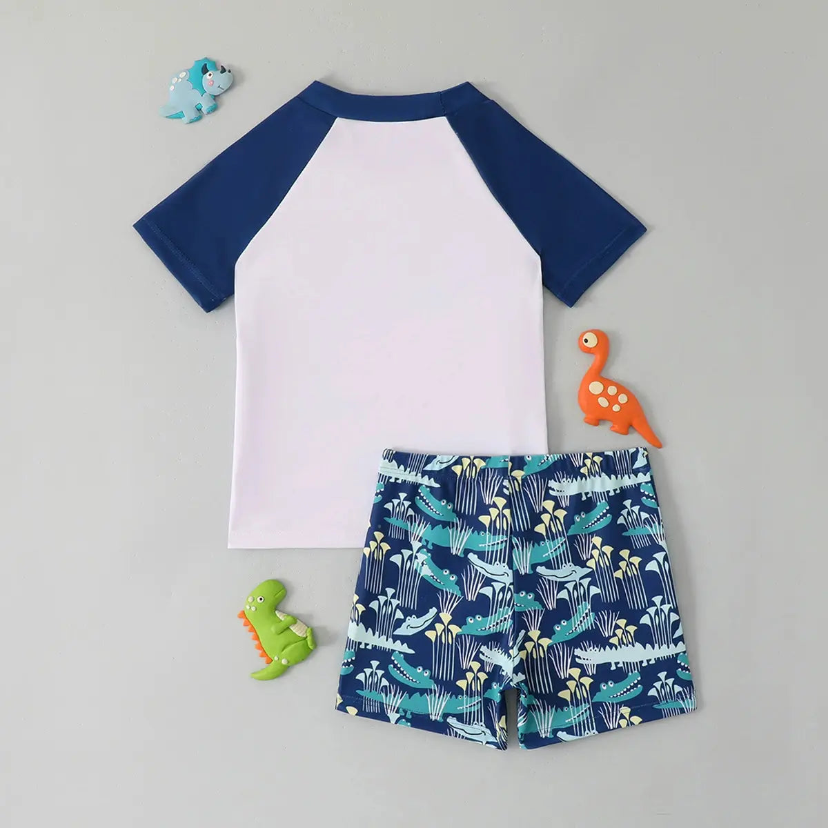 Boys Blue Graphics Short Sleeves T-Shirt & Shorts Swimsuit Sets Sets