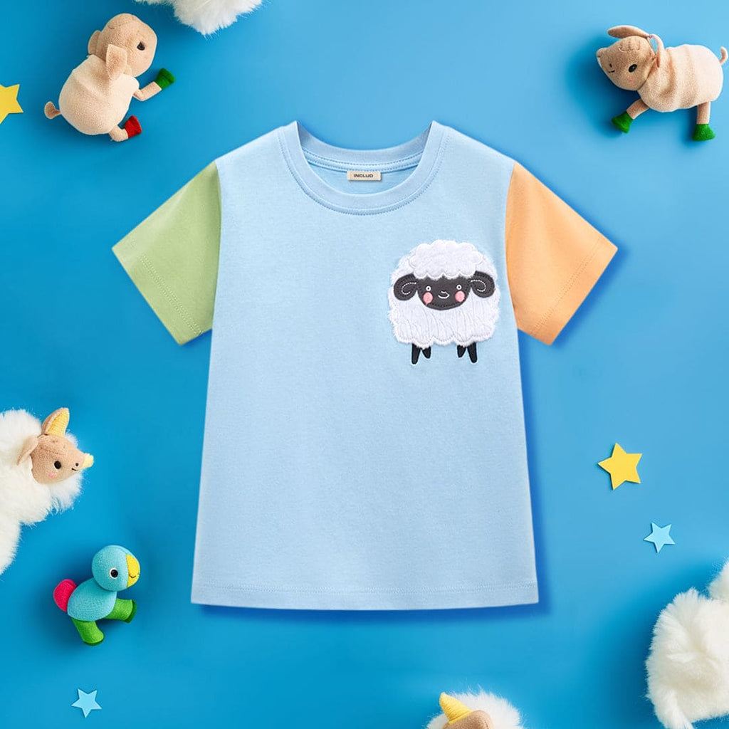 Girls Colorblocked Patchwork T-Shirt