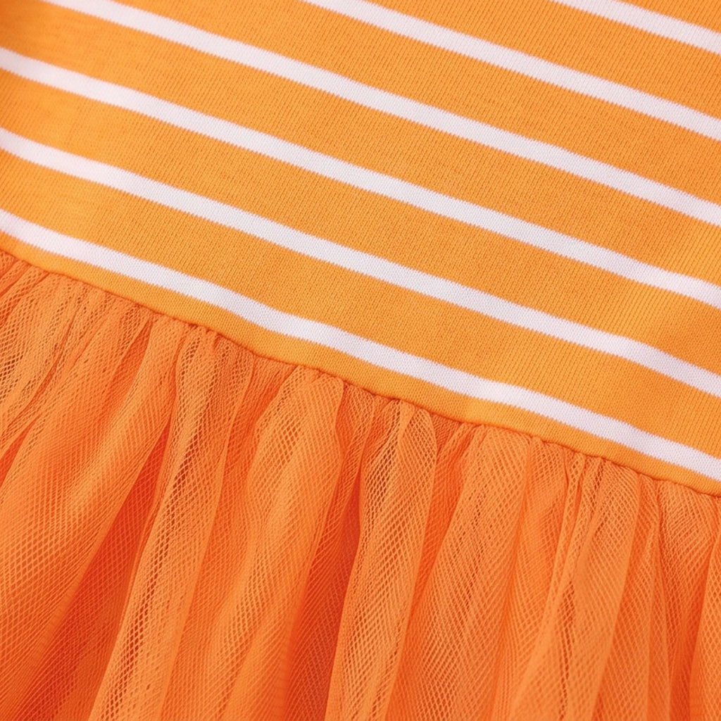 Girls Orange My First Halloween Print Fit & Flare Dress Casual Dresses