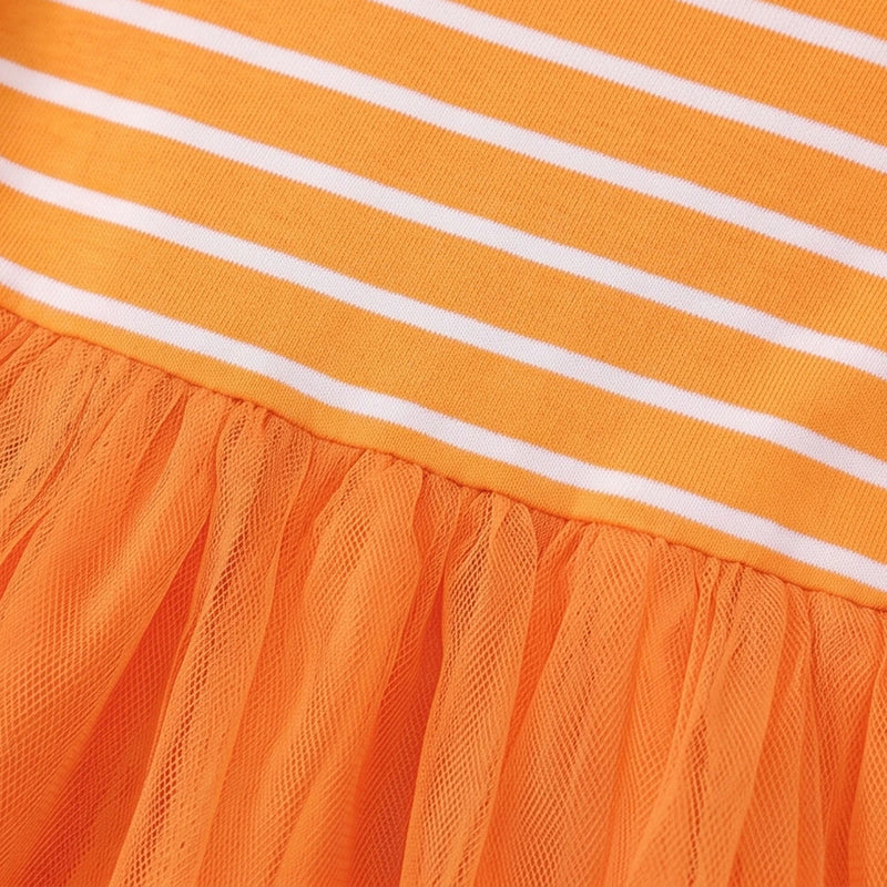 Girls Orange My First Halloween Print Fit & Flare Dress Casual Dresses