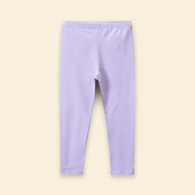 Girls Lavender Solid Ankle Length Leggings Leggings & Tights