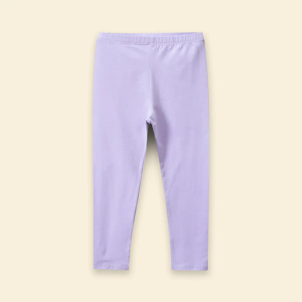 Girls Lavender Solid Ankle Length Leggings Leggings & Tights