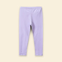 Girls Lavender Solid Ankle Length Leggings Leggings & Tights
