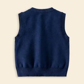 Boys Navy Blue Applique Sweater Vest Sweaters & Cardigans