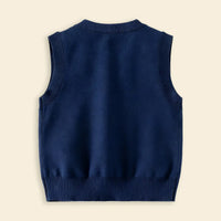 Boys Navy Blue Applique Sweater Vest Sweaters & Cardigans