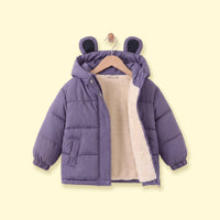 Girls Purple Fleece-Lined Hooded Puffer Jacket Coats & Jackets Purple 1-2 Y