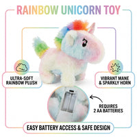 INCLUD Moving Talking Unicorn Soft Toy for Kids- Battery Operated Hopping Plush Unicorn with Sound, Cute Interactive Gift Toy Trending Accessories