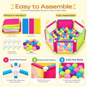 Royal Ball Pool for Kids with 50 Balls - Multicolor Ball Pit for Kids Trending Accessories